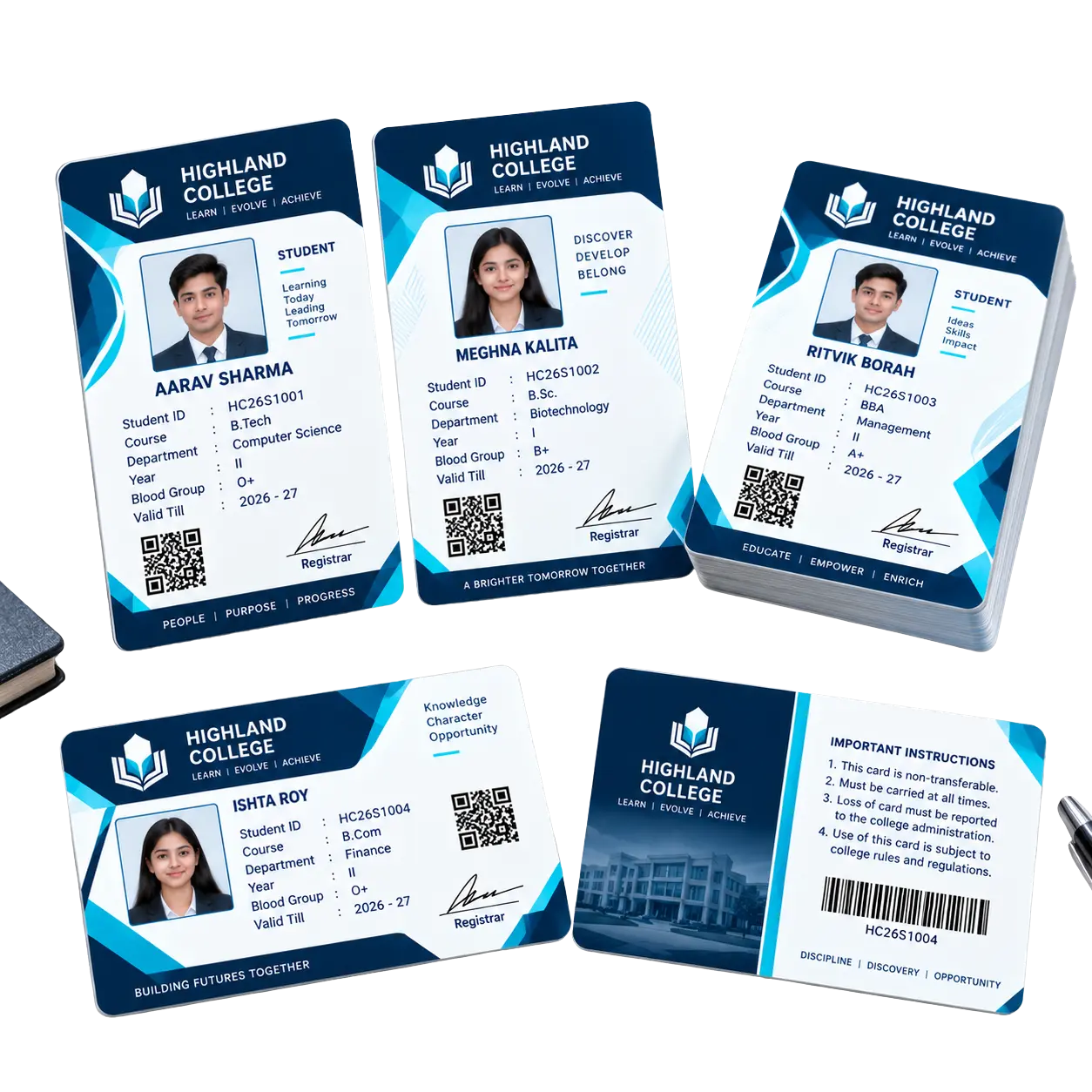 RFID ID card used with compatible RFID reader system