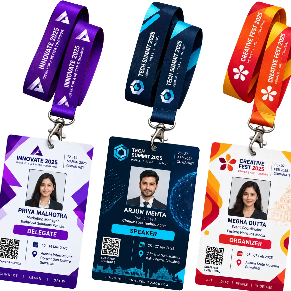 Exhibitions & Seminar Badge Sets Exhibition, trade show and seminar attendee badges with custom printed lanyards