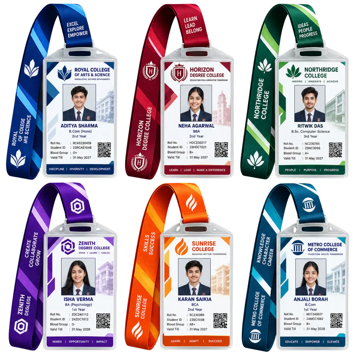 Complete Student ID Modular Kit Complete Student ID kit with PVC card, acrylic holder, chrome hook and satin lanyard by IDGen