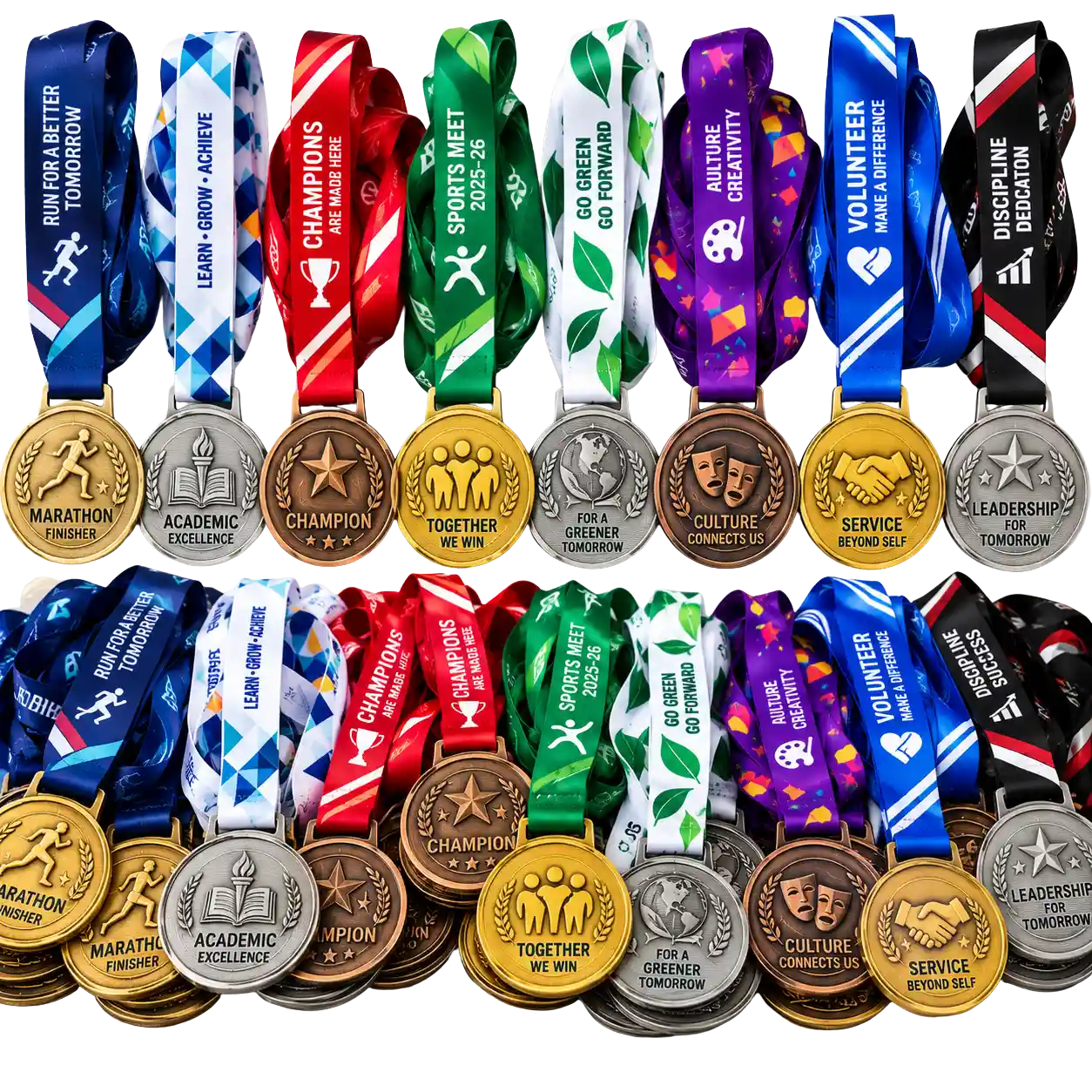 Complete Gold / Silver / Bronze Sets Complete gold, silver and bronze zinc medal award collection by IDGen
